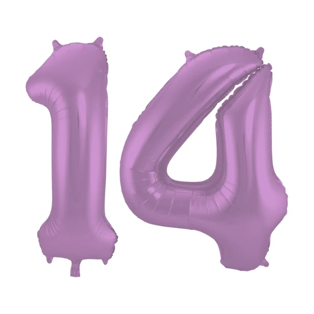 Folieballon 14 jaar metallic paars 86cm