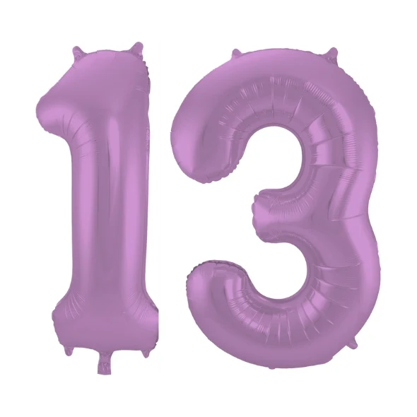 Folieballon 13 jaar metallic paars 86cm