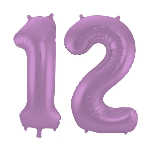 Folieballon 12 jaar metallic paars 86cm