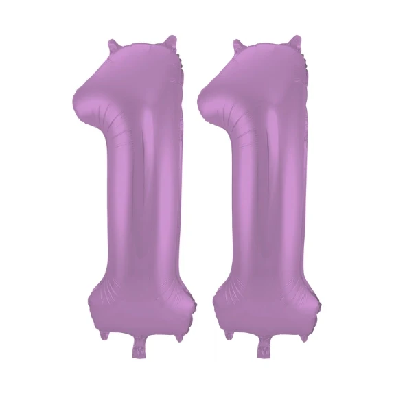 Folieballon 11 jaar metallic paars 86cm