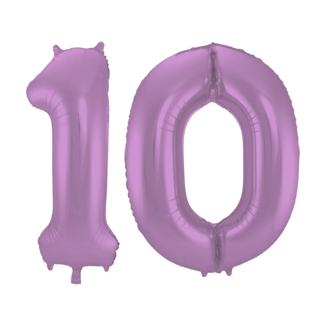 Folieballon 10 jaar metallic paars 86cm