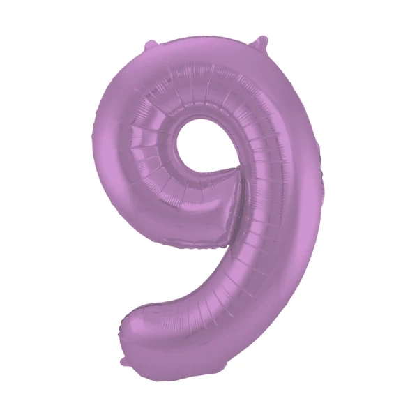 Folieballon 9 jaar metallic paars 86cm