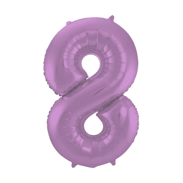 Folieballon 8 jaar metallic paars 86cm
