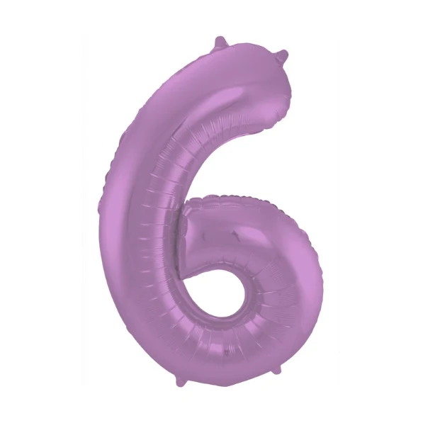 Folieballon 6 jaar metallic paars 86cm