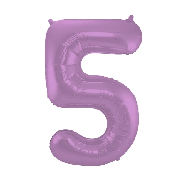 Folieballon 5 jaar metallic paars 86cm