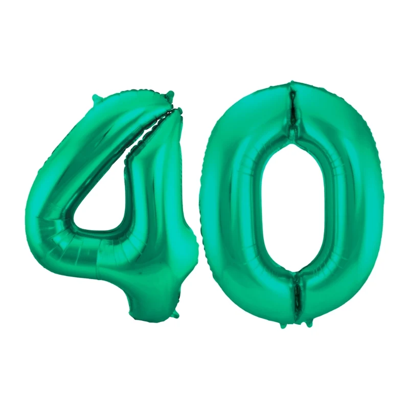 Folieballon 40 jaar metallic groen 86cm