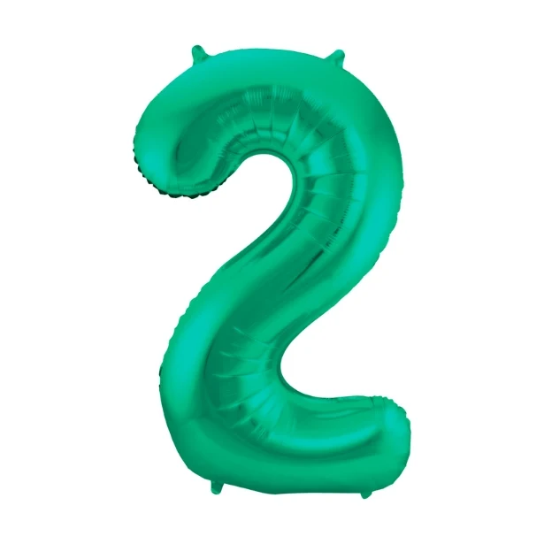 Folieballon 2 jaar metallic groen 86cm