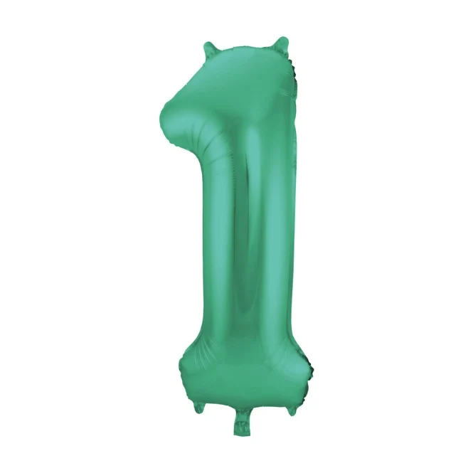 Folieballon 1 jaar metallic groen 86cm