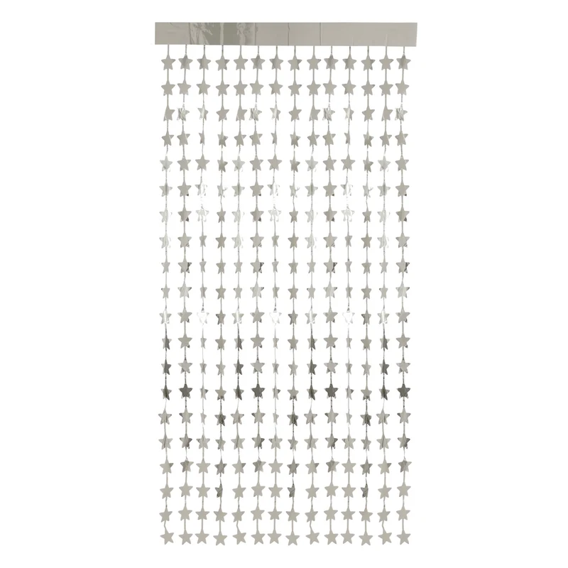 Deurgordijn Folie Sterren Zilverkleurig - 2x1 m