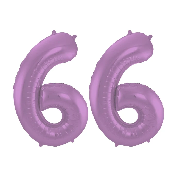 Folieballon 66 jaar metallic paars 86cm