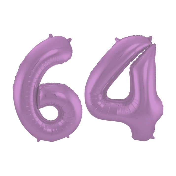 Folieballon 64 jaar metallic paars 86cm