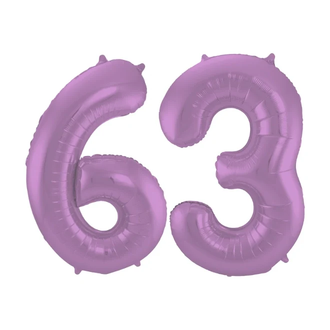Folieballon 63 jaar metallic paars 86cm