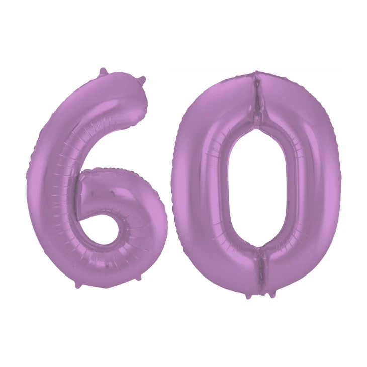 Folieballon 60 jaar metallic paars 86cm