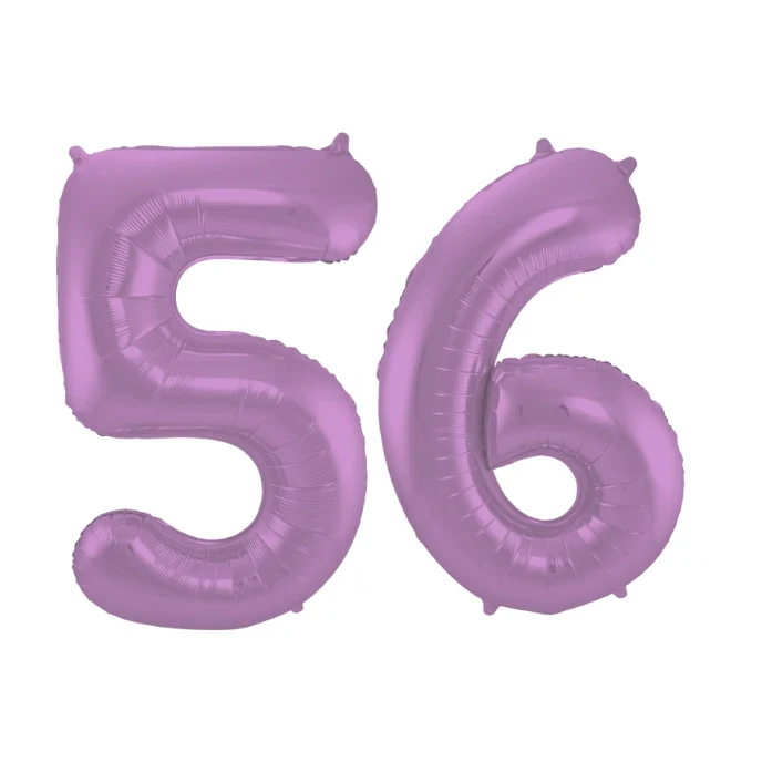 Folieballon 56 jaar metallic paars 86cm