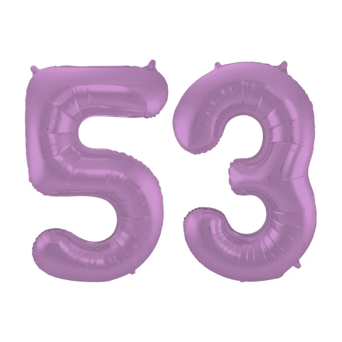 Folieballon 53 jaar metallic paars 86cm
