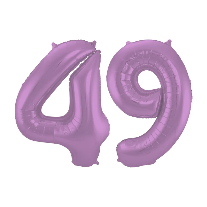 Folieballon 49 jaar metallic paars 86cm