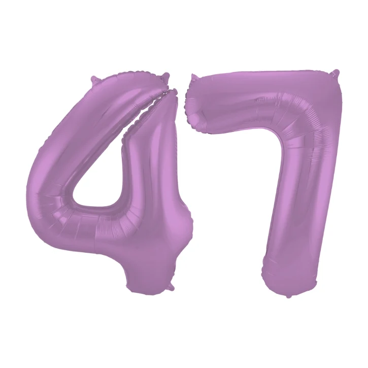 Folieballon 47 jaar metallic paars 86cm