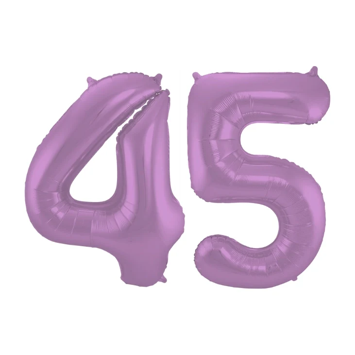 Folieballon 45 jaar metallic paars 86cm