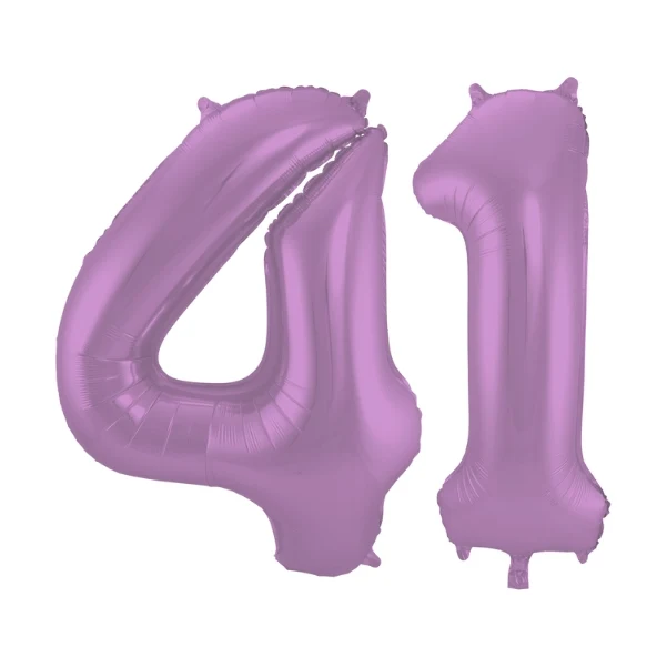 Folieballon 41 jaar metallic paars 86cm