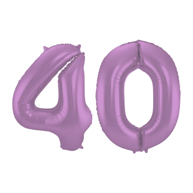 Folieballon 40 jaar metallic paars 86cm