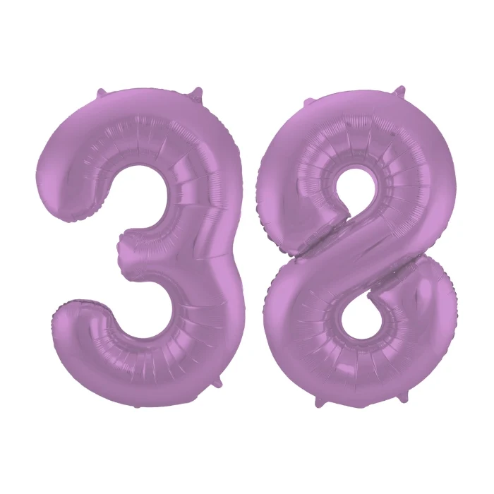 Folieballon 38 jaar metallic paars 86cm