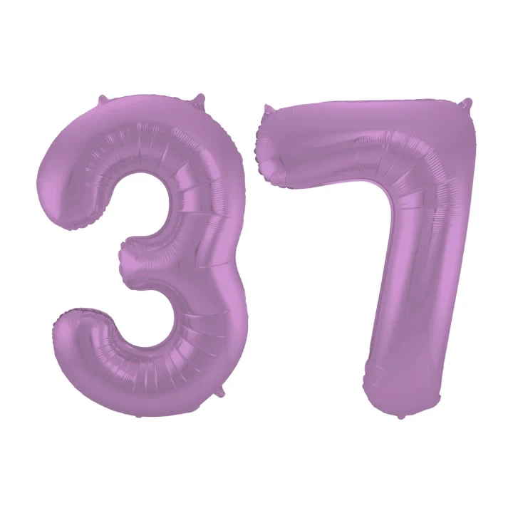 Folieballon 37 jaar metallic paars 86cm