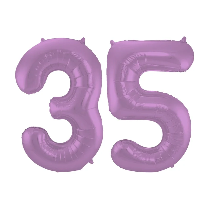 Folieballon 35 jaar metallic paars 86cm