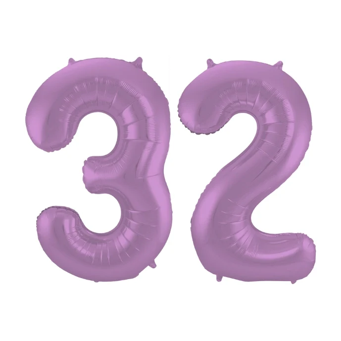 Folieballon 32 jaar metallic paars 86cm
