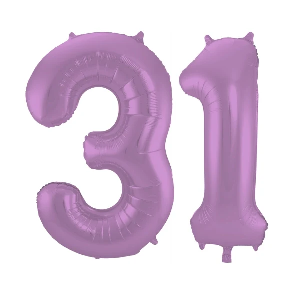 Folieballon 31 jaar metallic paars 86cm