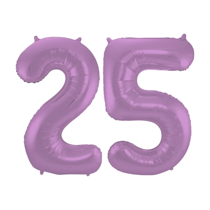 Folieballon 25 jaar metallic paars 86cm