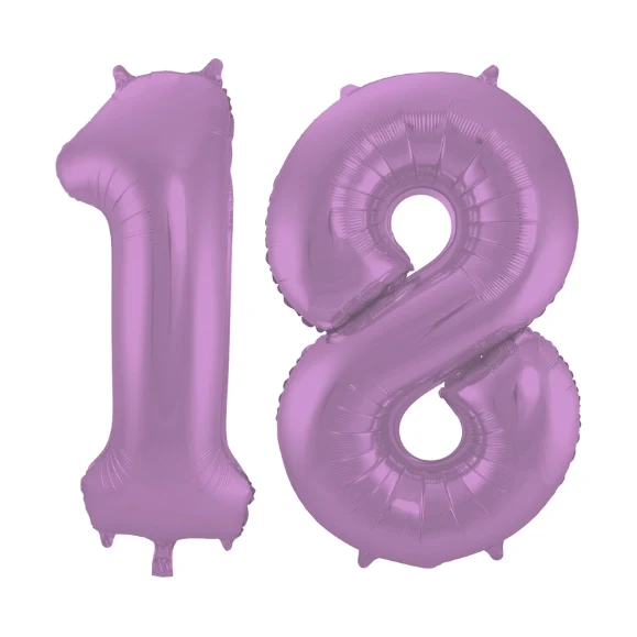 Folieballon 18 jaar metallic paars 86cm