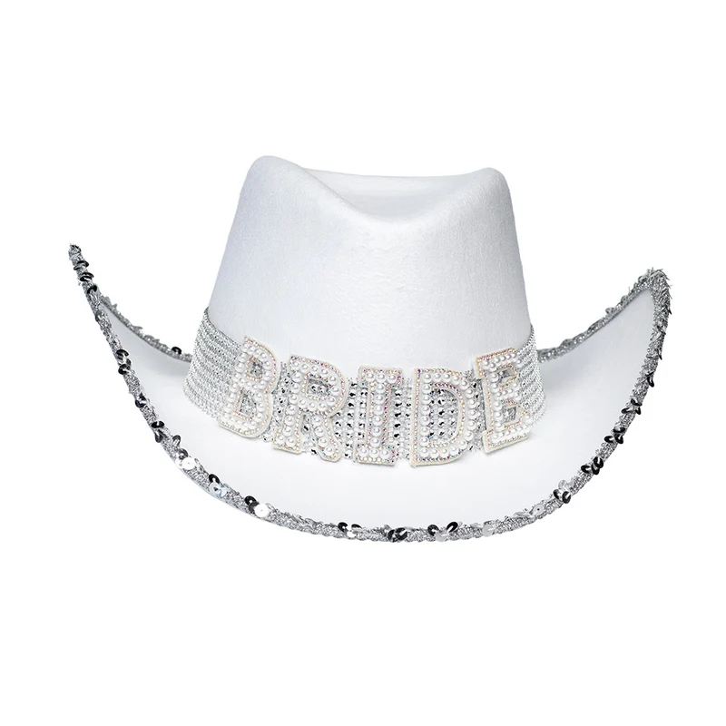 Witte cowboyhoed 'Bride'