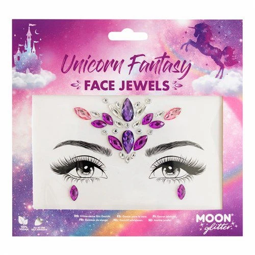 Gezicht diamantjes Unicorn Fantasy