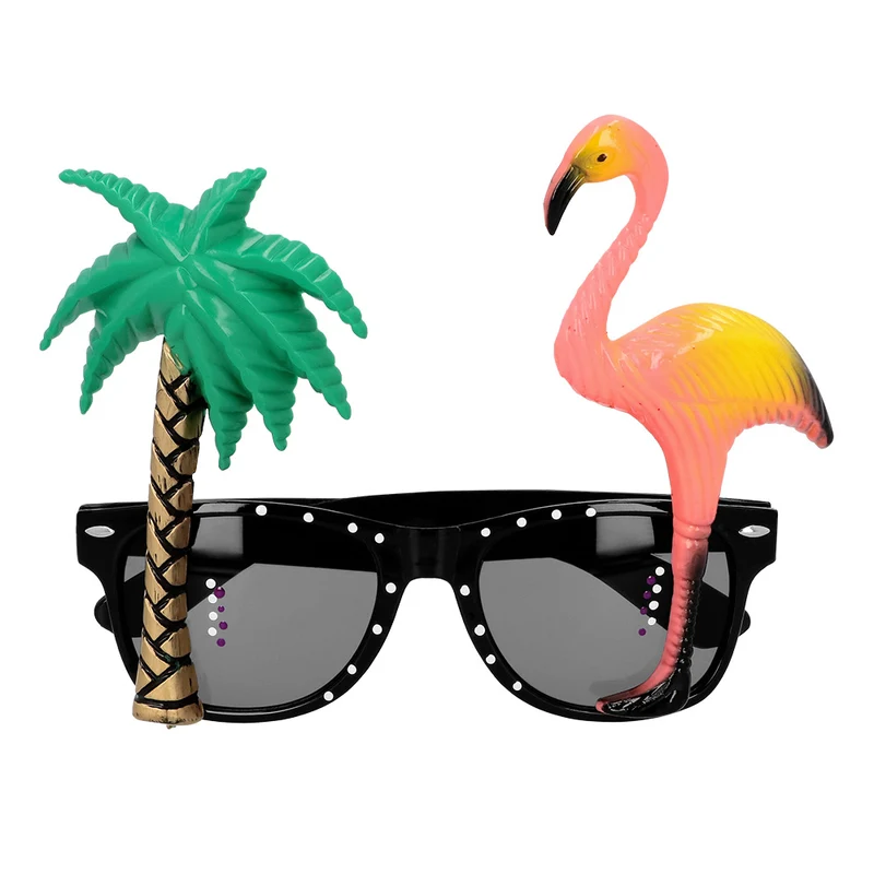 Bril Hawaii palmboom flamingo