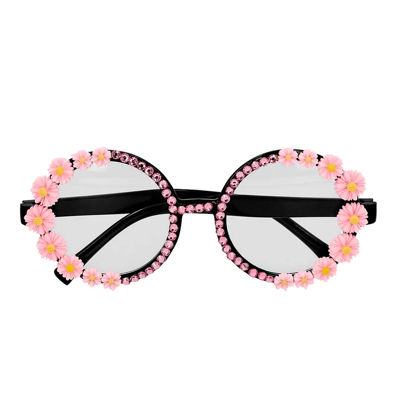 Hippie bril roze bloemen