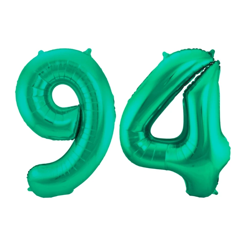 Folieballon 94 jaar metallic groen 86cm