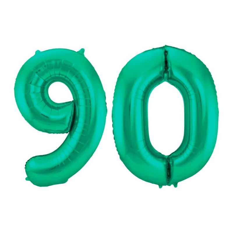 Folieballon 90 jaar metallic groen 86cm