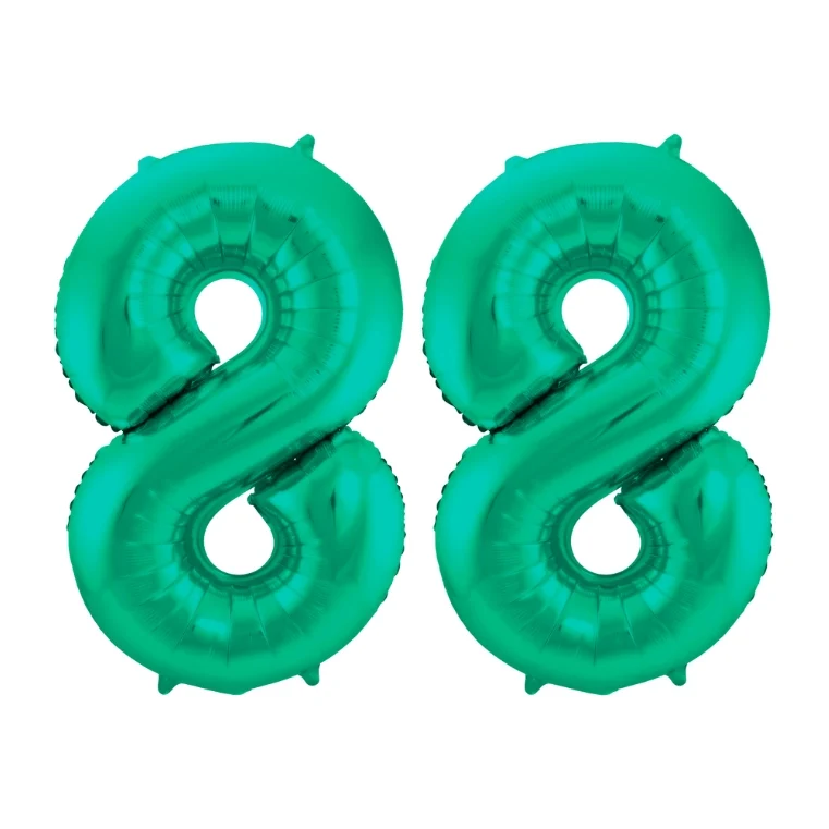 Folieballon 88 jaar metallic groen 86cm