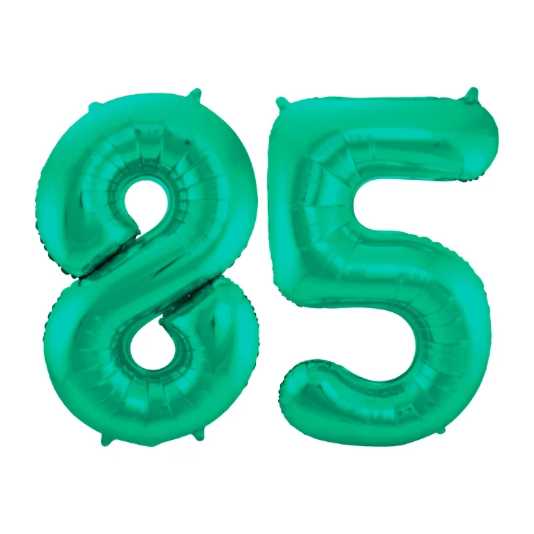 Folieballon 85 jaar metallic groen 86cm
