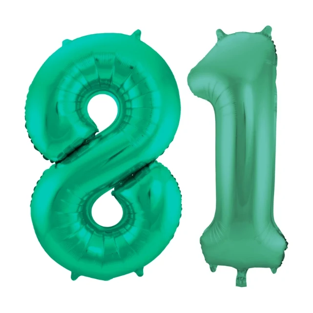 Folieballon 81 jaar metallic groen 86cm