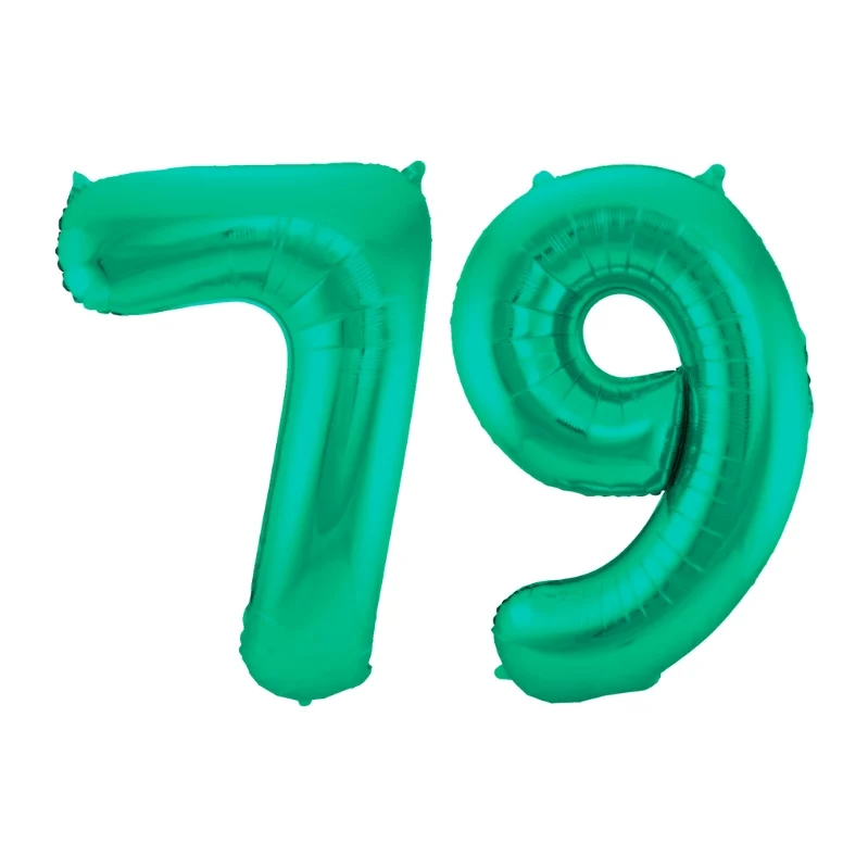 Folieballon 79 jaar metallic groen 86cm