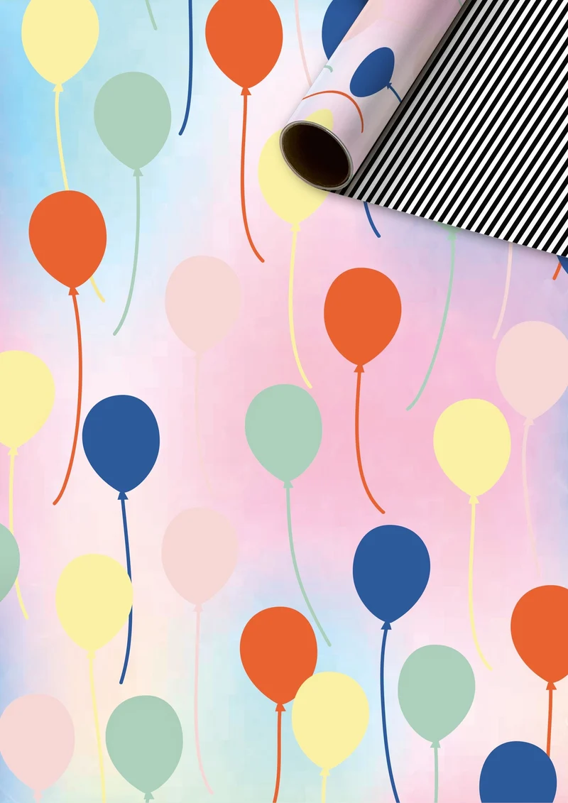 Rol Inpakpapier Pastel Ballonnen