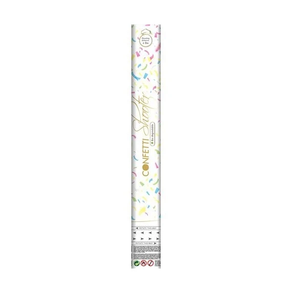 Bio Confetti Shooter Multi kleur duurzaam Rijstpapier 40cm