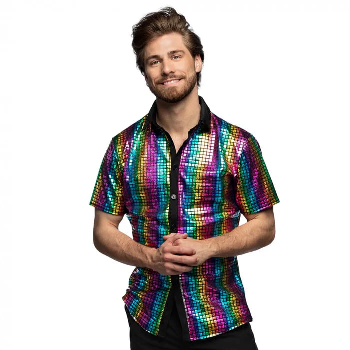 Disco Shirt Diamant Regenboog