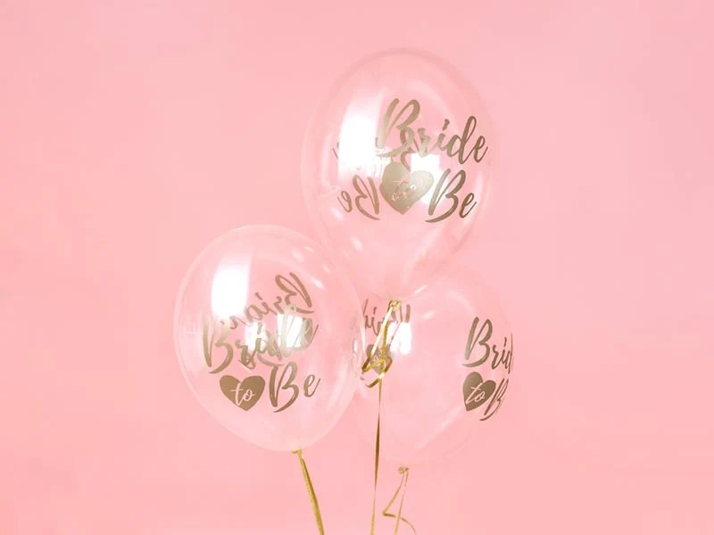 Transparante ballonnen Bride To Be Goud/Brons (6st)