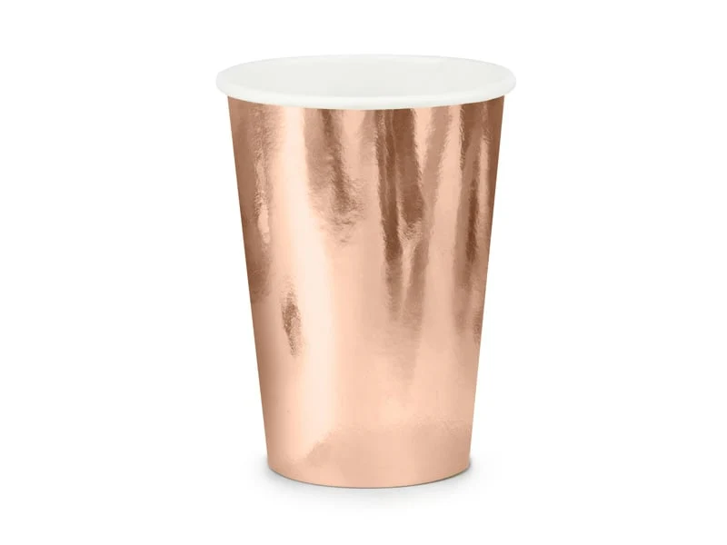 Rose gouden feest bekers 6 stuks