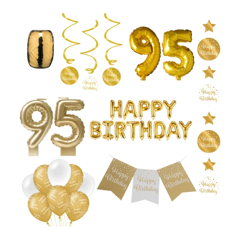 95 jaar Verjaardag Versiering Pakket Gold