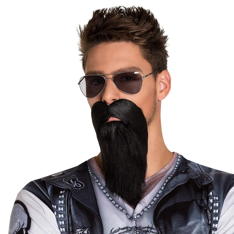Baard Biker zwart lang