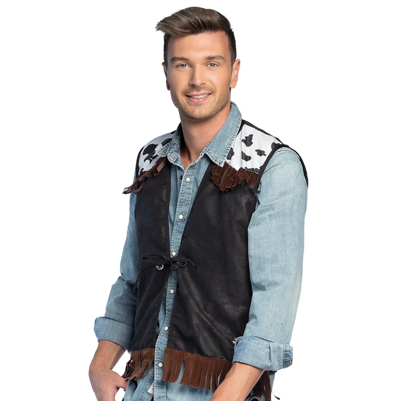 Vest Western zwart cowboy