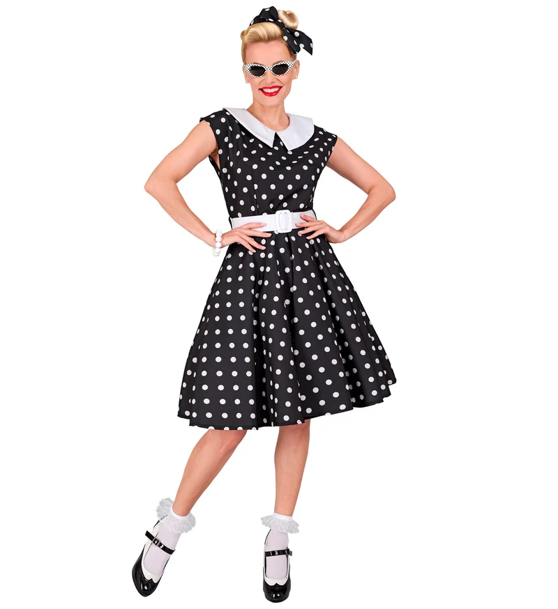 Rock-'n-roll fashion jurk zwart